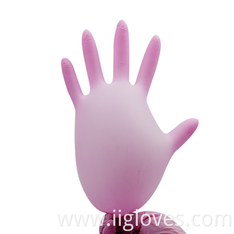 Custom Rose Red Owder-free Anti-acid Civil Use Single Use Nitrile Gloves Safety Gloves Nitrile